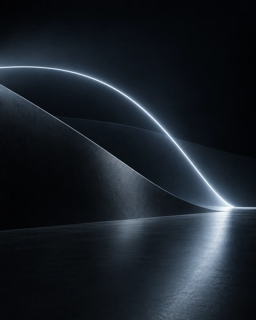Continuous illuminated flow representing business automation