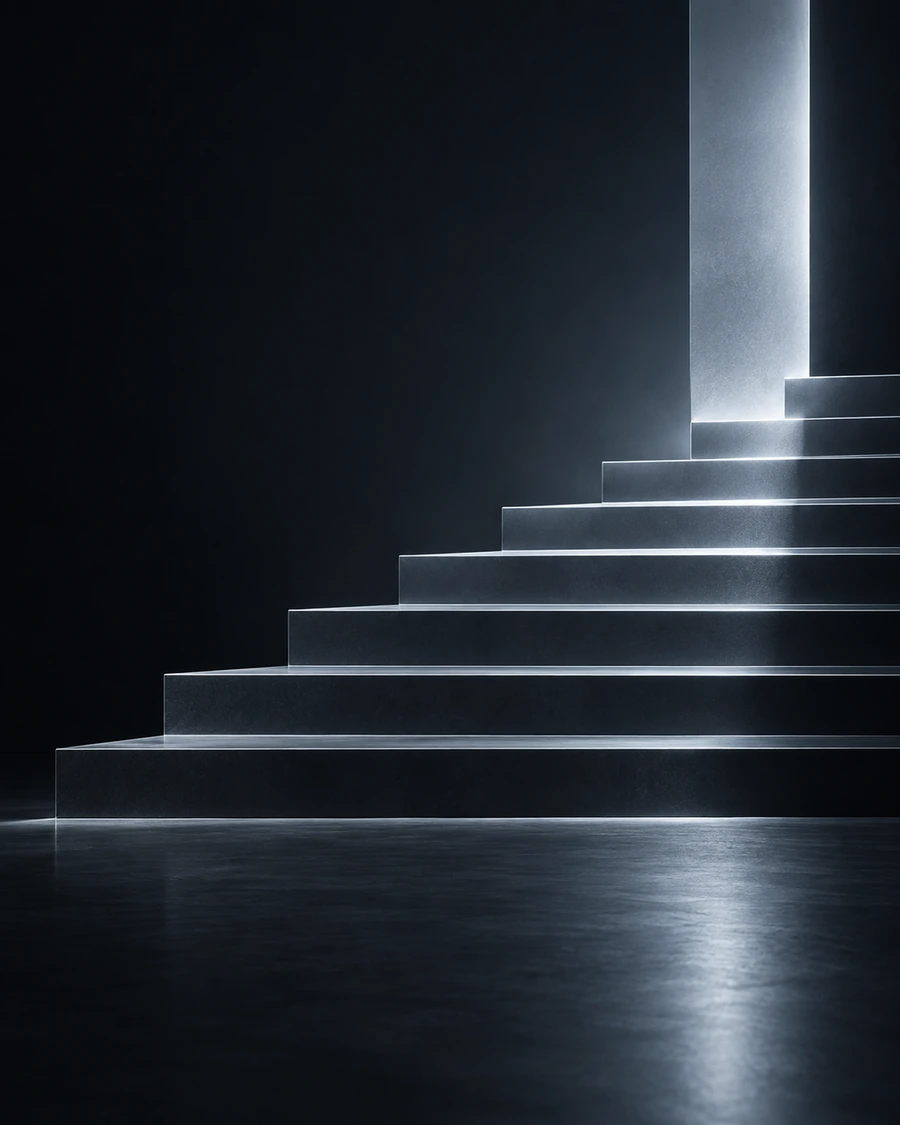 Ascending architectural steps representing sales growth
