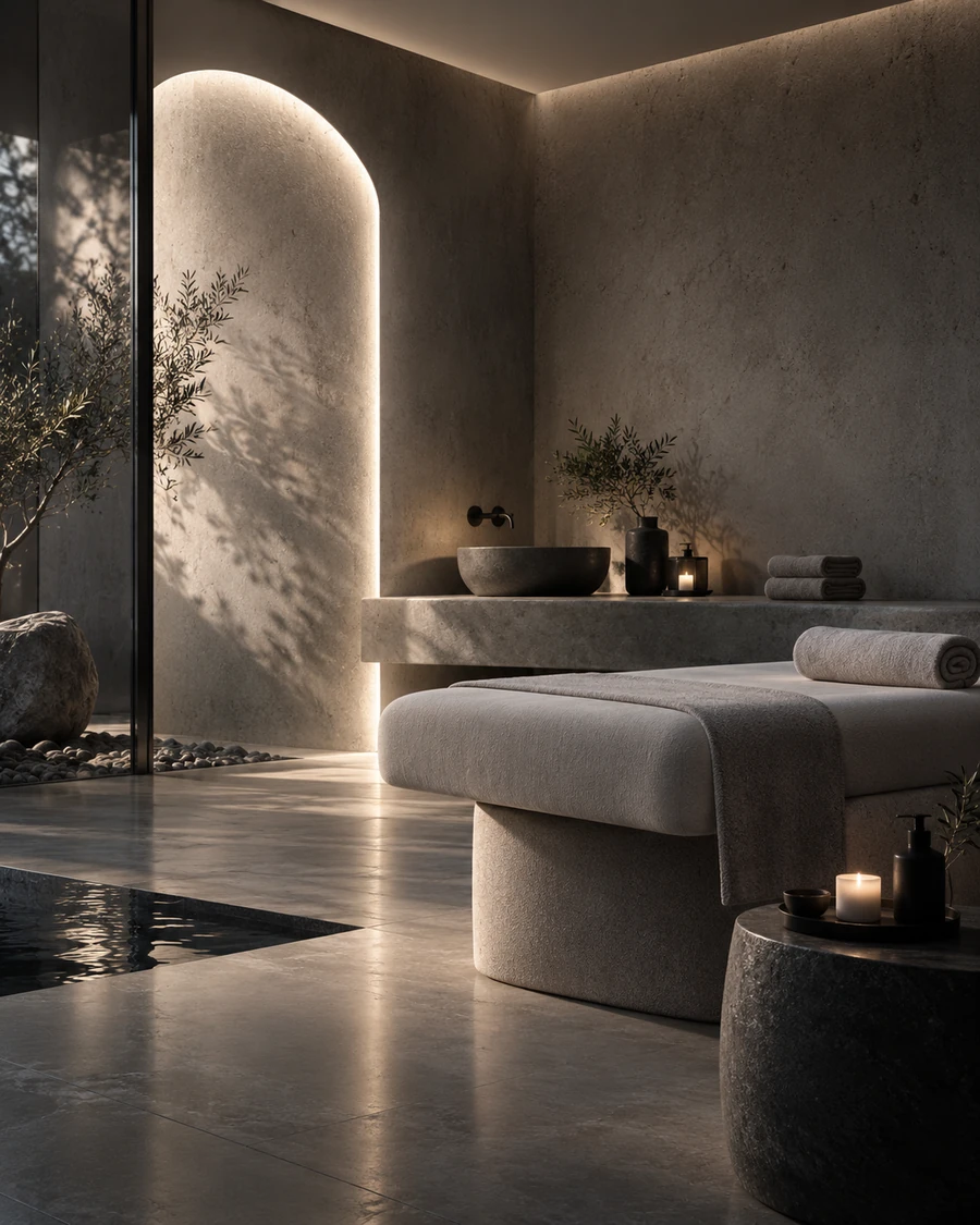 Minimal spa treatment room